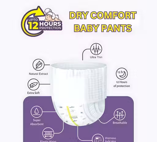 Smiley's Bubble Baby Diaper Pants Large (L) | 9-14 Kg | 75 pieces - Image 2