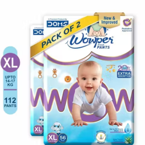 Wowper Baby Diaper Pants | XL - 56 counts | Wetness Indicator |Anti Rash |up to 12 hrs Absorption | 14-17 Kg | Super Soft Diapers