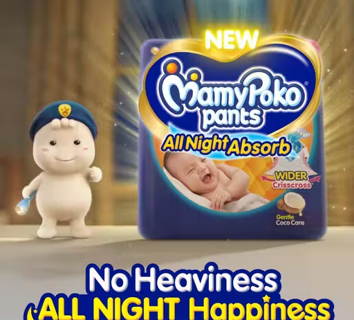 MamyPoko Pants All Night Absorb Baby Diapers with Gentle Coco Care | Medium (M) | 46 Count - (7-12 kg) - Image 2