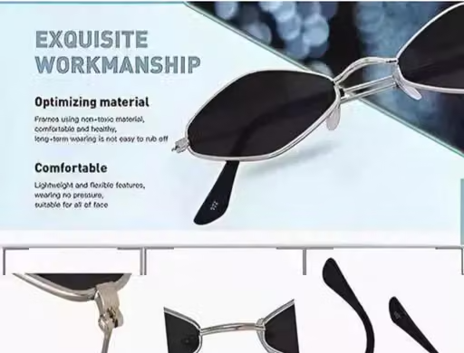 UV Protected Cat Eye Sunglass inspired from Priyanka Chopra Sunglasses for Women Cateye Sunglasses Goggles For Stylish - Image 3
