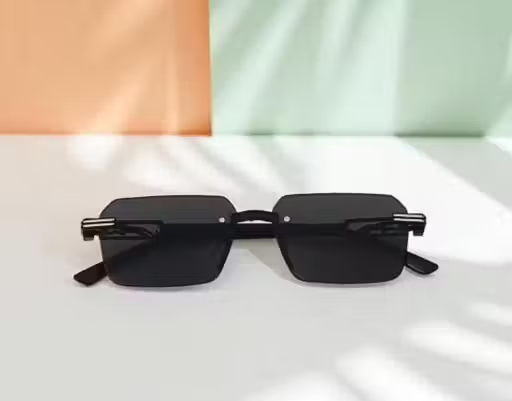 Premium Most Stylish Black Wayfarer Half rim Sunglasses Uv Protected 100% For Men & Women.( Pack of 1) - Image 2