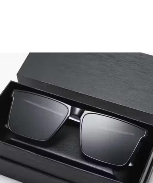 Men Black Rubber rectangular sunglasses