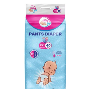 KiddySoft Baby Diaper Pants with Snug Fit, Ultra Soft Cottony Feel, Fast Absorption, and Anti-Leak Protection for All-Day Dryness |XXL | 15–25 kg | 40 Count