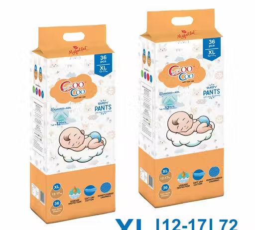 Coo Coo Baby Pullup Diaper Pant X-Large-XL(72 Pieces)