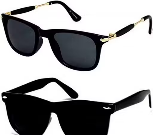 BUY MENS STYLISH BLACK COLOR SUNGLASSES AND GET 1 DABAANG STYLE SUNGLASSES FREE