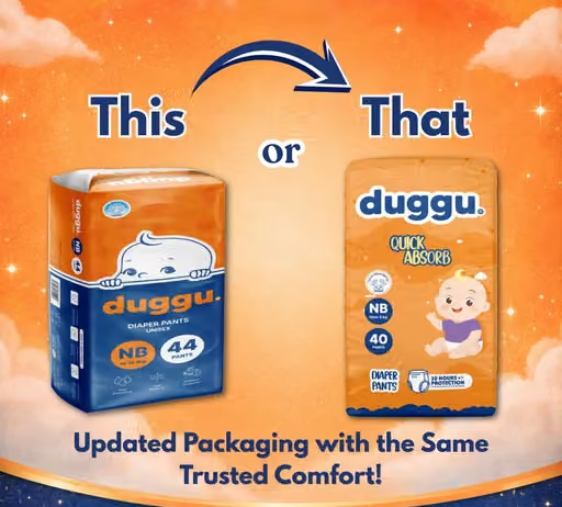 Duggu Ultra Soft and Gentle Baby Diaper Pants | Unisex | Up to 10 Hours Absorption | Super Dryness | leak Protection | 0-4 kg | NewBorn | Pack of 1 - (40 Pieces) - Image 2