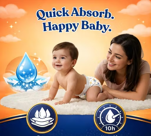Duggu Ultra Soft and Gentle Baby Diaper Pants | Unisex | Up to 10 Hours Absorption | Super Dryness | leak Protection | 0-4 kg | NewBorn | Pack of 1 - (40 Pieces) - Image 3