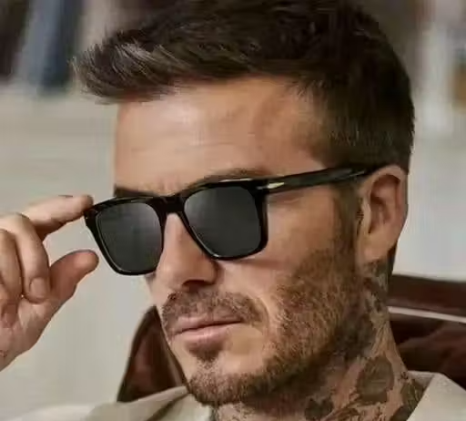 SAN.AM EYEWEAR Polarized sunglasses for men and Women Uv 400 Protection Aviator Shape Cooling Goggles Black Shade Sunglass (Italic)... (Italic Black)