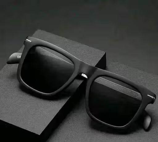 SAN.AM EYEWEAR Polarized sunglasses for men and Women Uv 400 Protection Aviator Shape Cooling Goggles Black Shade Sunglass (Italic)... (Italic Black) - Image 2