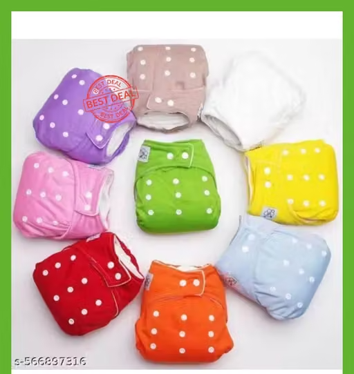 Baby Freesize Washable & Reusable Adjustable Pocket 2 Cloth Diaper Multicolor with 2 Insert