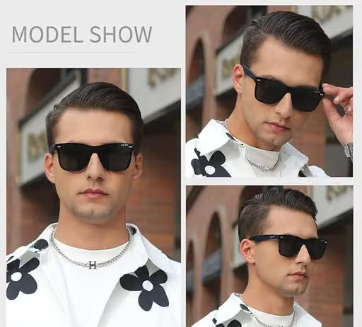 Classic Design Full Rim UV Protection Flat Lens Sunglasses Men & Women Medium | Pack of 1 - Image 3