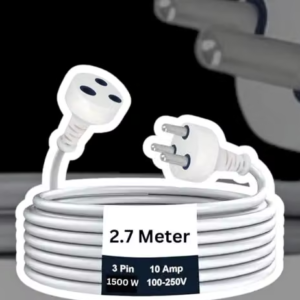 Male-Female Extension Cord | High-Conductivity Copper Wires | Multipurpose | Suitable for Computers, Televisions, Kitchen Appliances, Power Tools and more. (3 Pin 2.70 Meter PVC)