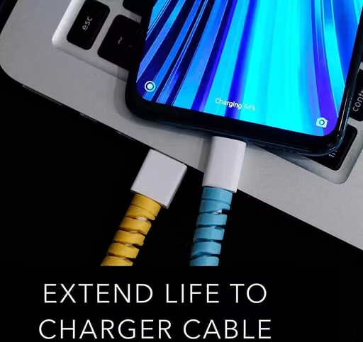 RharanxyN® Full Protection Charger Case Cover Compatible with iPhone for 18W - 20W Charger, USB-C Power Adapter, Stylish Spiral Cable Protective Cover for iPhone Charger 18W-20W (Black) - Image 2