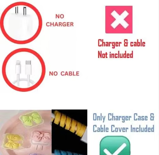 RharanxyN® Full Protection Charger Case Cover Compatible with iPhone for 18W - 20W Charger, USB-C Power Adapter, Stylish Spiral Cable Protective Cover for iPhone Charger 18W-20W (Black) - Image 4