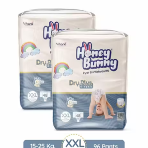 Honey Bunny Baby Diaper Pants Super Soft Dry Plus 12 Hour protection Extra Extra Large - (48 pcs) ( Pack of 2 ) - XXL (96 pcs)