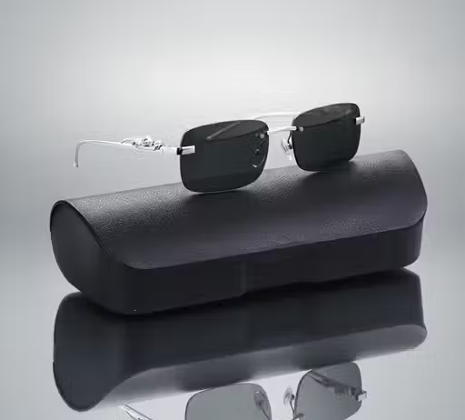 Unisex Rimless Goggle Metal Rectangular , UV Protected Mc Stan Sunglasses (Pack of 1) - Image 3