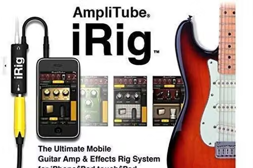 Multimedia Ampli Tube Guitar Interface Adaptor for iOS Devices iPhone/iPod/ipad | 7 x 2 x 2 cm | Black - Image 2