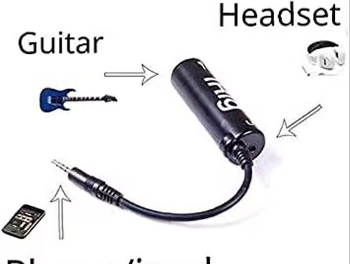 Multimedia Ampli Tube Guitar Interface Adaptor for iOS Devices iPhone/iPod/ipad | 7 x 2 x 2 cm | Black - Image 3