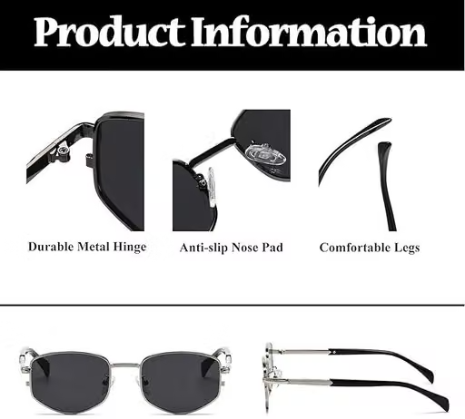 Unisex Black Aviator , UV Protected Sunglasses (Pack of 1) - Image 3
