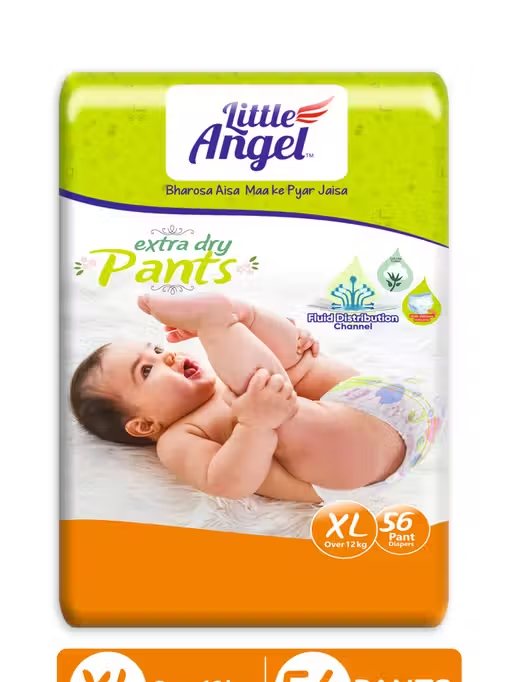 Little Angel Baby Diaper Pants, X-Large - 56 Count