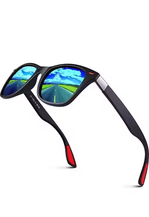 Men Black Fiber & Plastic Square Iron Man Sunglasses (Pack of 1)