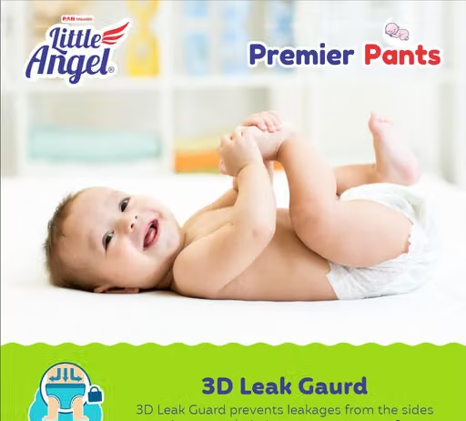 Little Angel Premier Baby Diaper Pants, New Born (28 * 2) - 56 PCS - Image 3