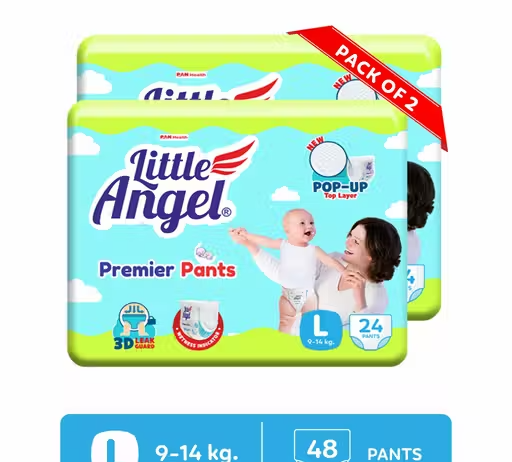 Little Angel Premier Baby Diaper Pants,Large (24 * 2) - 48 PCS
