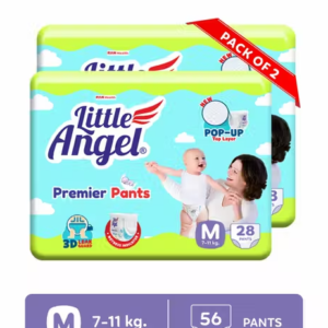 Little Angel Premier Baby Diaper Pants, Medium (28 * 2) - 56 PCS