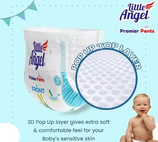 Little Angel Premier Baby Diaper Pants, Medium (28 * 2) - 56 PCS - Image 3