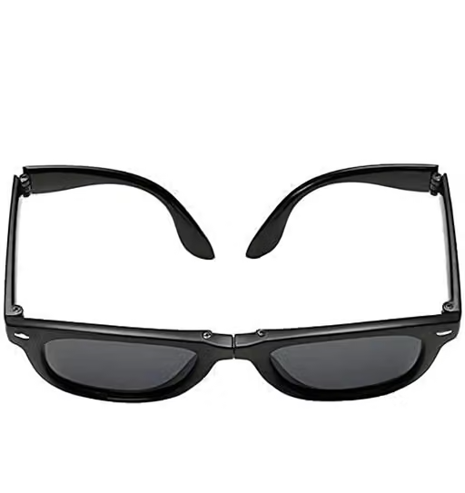 Aujla Classic Retro Frame Vintage Narrow Rectangular Pimp Metal Sunglasses Goggles For Men & Women ( Gold,black) - Image 4