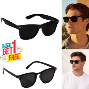 Pack of 2 Black Sunglasses for Men Women | UV Protected Stylish Goggles | Outdoor Driving Fashion Eyewear Combo Set