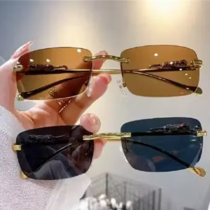 VALWICK Men’s/Women'sVALWICK Clubmaster Style Sunglasses with Gold Frame & Black Finish