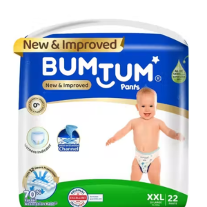 Bumtum Baby Diaper Pants, XXL Size 22 Count, Double Layer Leakage Protection Infused With Aloe Vera, Cottony Soft High Absorb Technology (Pack of 1)