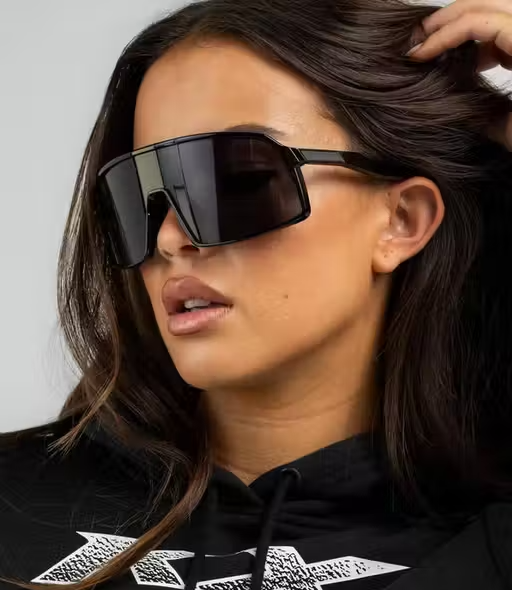 MKR Store New Latest and Stylish Sunglasses | Polarized and 100% UV Protected | Men & Women Black Sunglasses Inspired Black Lens with Metal Frame By Round Branded Men Gold Metal Rectangular , UV Protected Mc Stan Sunglasses (Pack of 1) - Image 3