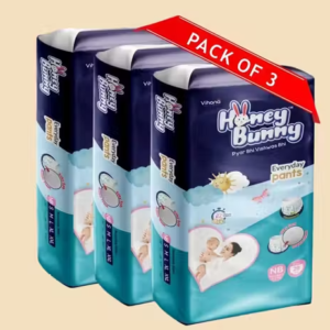 Honey Bunny Everyday Baby Pants Diapers with Wetness Indicator, Silky Soft - Bubble sheet