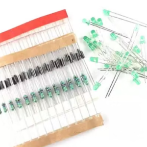 Combo pack of 20 pieces 3mm Green Led, 20 pieces 1N4007 Diode and 20 pieces 270K Resistors for 220V AC Indicator light