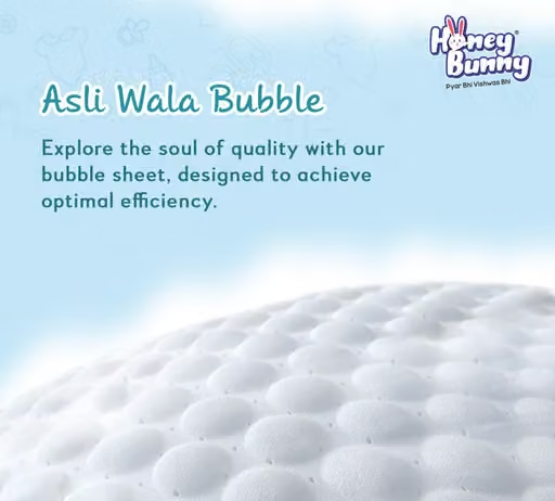Honey Bunny Everyday Baby Pants Diapers with Wetness Indicator, Silky Soft - Bubble sheet, Small -(4-8 kgs) pack of 68 pcs - Image 2