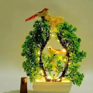 Artificial Plant 2 sparrow with light bonsai wild artificial plants with pot