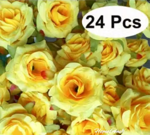 Hometrends graceful artificial yellow rose (pack of 24)