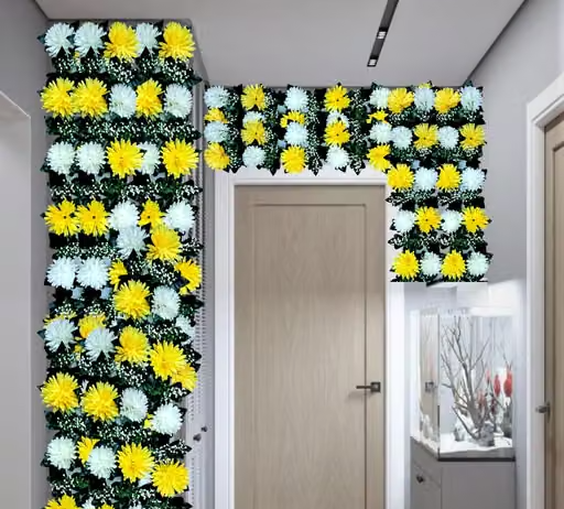 Soni Bloms Artificial wall flower panel home decor festival decor holi decor indoor decor peace of 1 (h-7 inch, L-3 feet ) - Image 3