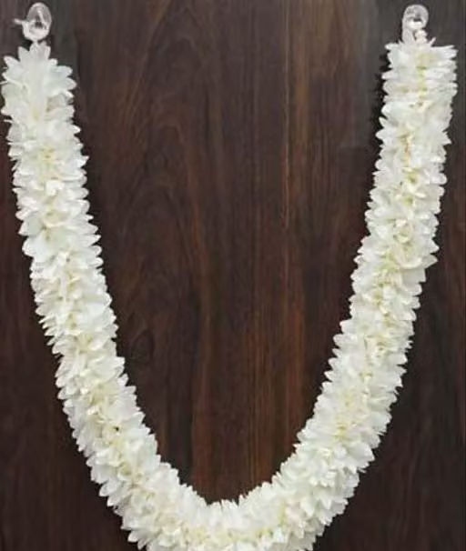 Garland Haar (Size: 22 Inches Full Straight Length) Hand-Made Cloth Fabric Flower Garland Mala for God Idols, Photo Frames Artificial Plant, Flower and Shrubs - Image 2
