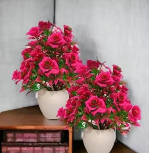 Sp enterprise bonsai artificial rose plant Home office indoor and outdoor decoration purpose set of 02