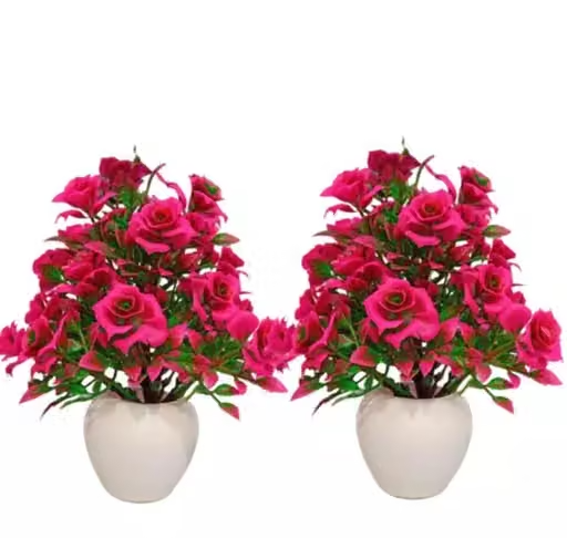 Sp enterprise bonsai artificial rose plant Home office indoor and outdoor decoration purpose set of 02 - Image 3
