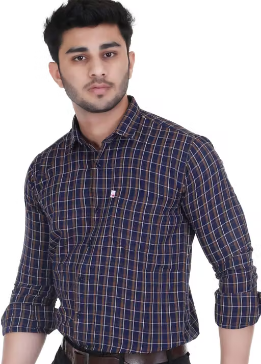 Rowdy check shirt for Men, Single pocket, Full sleeves - Image 4