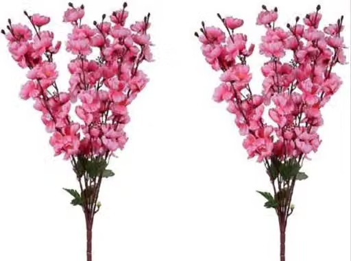 Well Art Gallery Artificial blossom flower bunch for home office wdding living room balcony party special occasion décor set of 2 pink