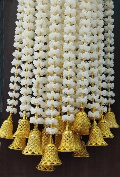 Handmade Decorative Mogra Bell Fluffy Artificial Creeper Bail Garland, Used for Home/Office & Diwali Festival Decoration, pack of 4, (White) - Image 4