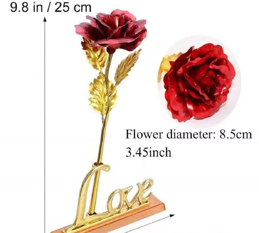 Red Rose with Love Stand | For occasion like Valentine day & For Someone Special - 25 cm