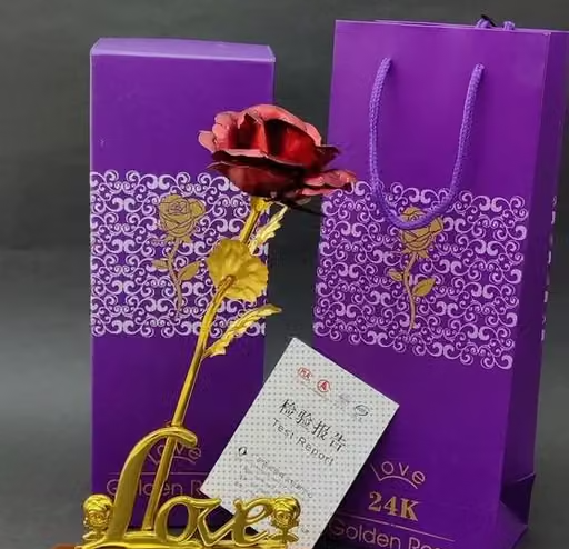 Red Rose with Love Stand | For occasion like Valentine day & For Someone Special - 25 cm - Image 2