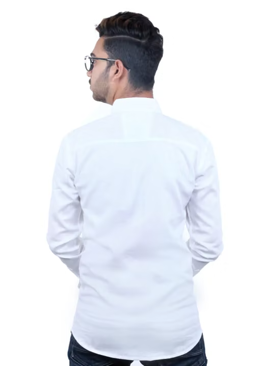 shirt for men | stylish shirt for men's | formal or casual shirt for men's | white Elegant White Full Sleeve Shirts for Men | under budget shirt for men's | - Image 2