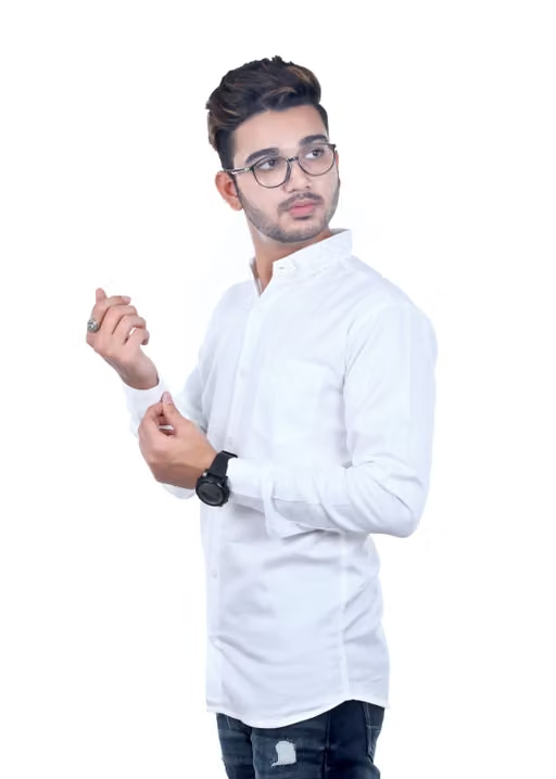 shirt for men | stylish shirt for men's | formal or casual shirt for men's | white Elegant White Full Sleeve Shirts for Men | under budget shirt for men's | - Image 3